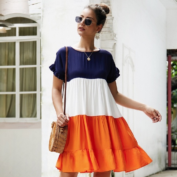 ❌ SOLD ❌ Colorblock Tiered Dress Dress, Size M, L, NWT - Picture 4 of 4